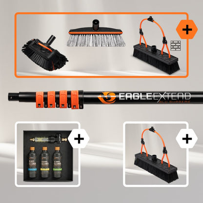 Teleskopstange aus hochwertigem Aluminium + Bürstenset